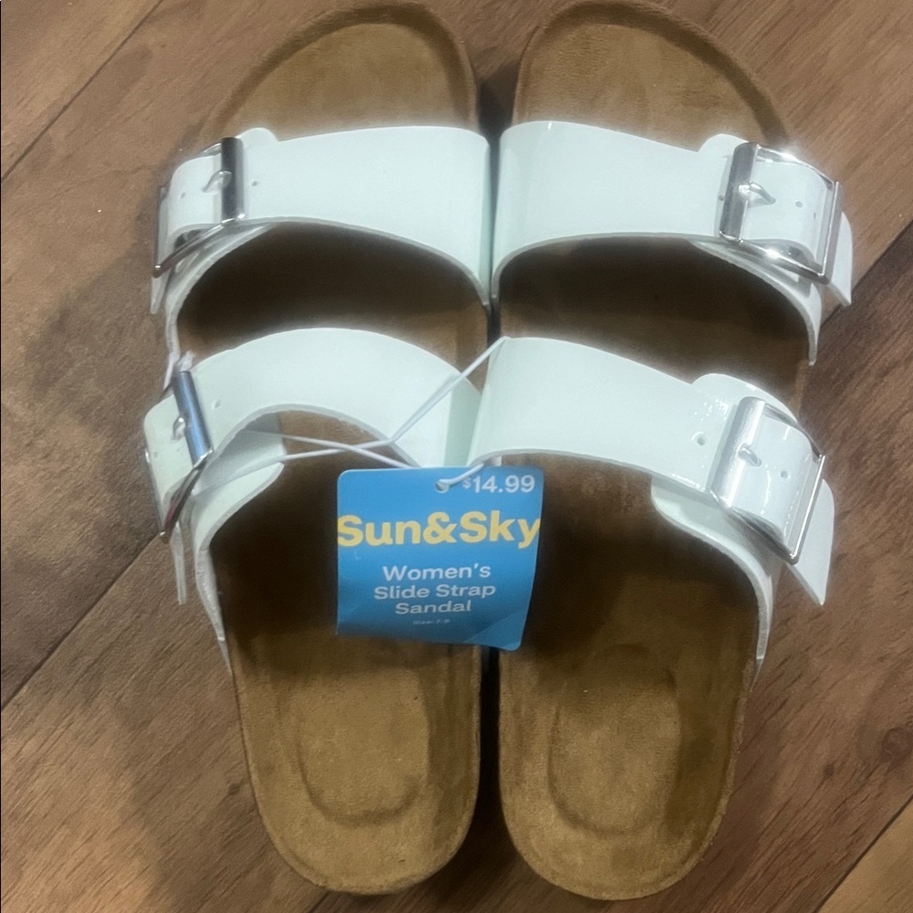 White womens Slide Sandals